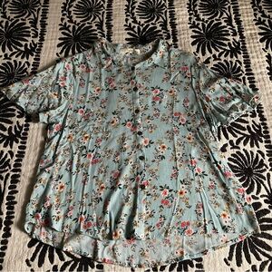 Floral Rewind Short Sleeve Button-Up